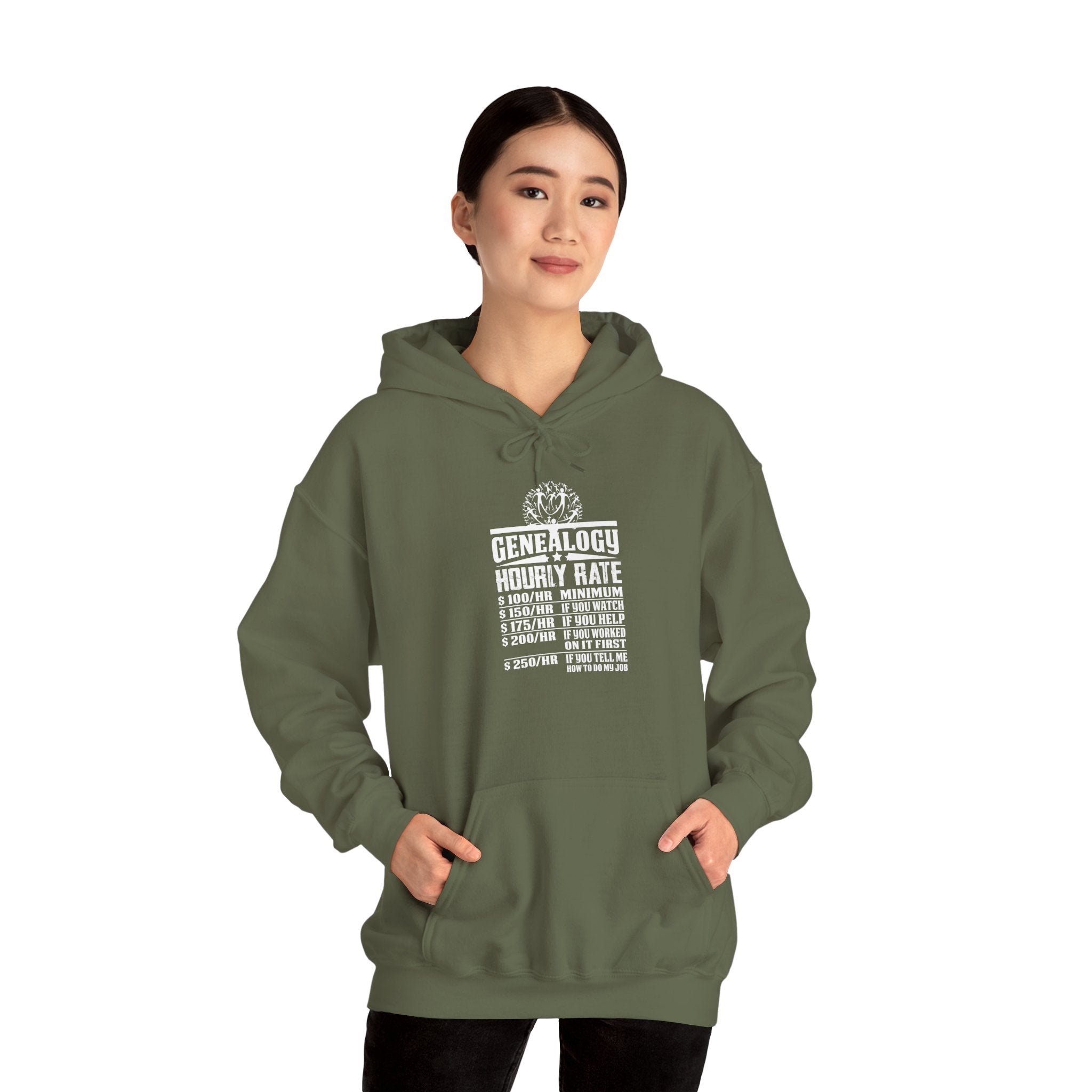 Genealogy Hourly Rate Hoodie in by Genealogy Keepsakes