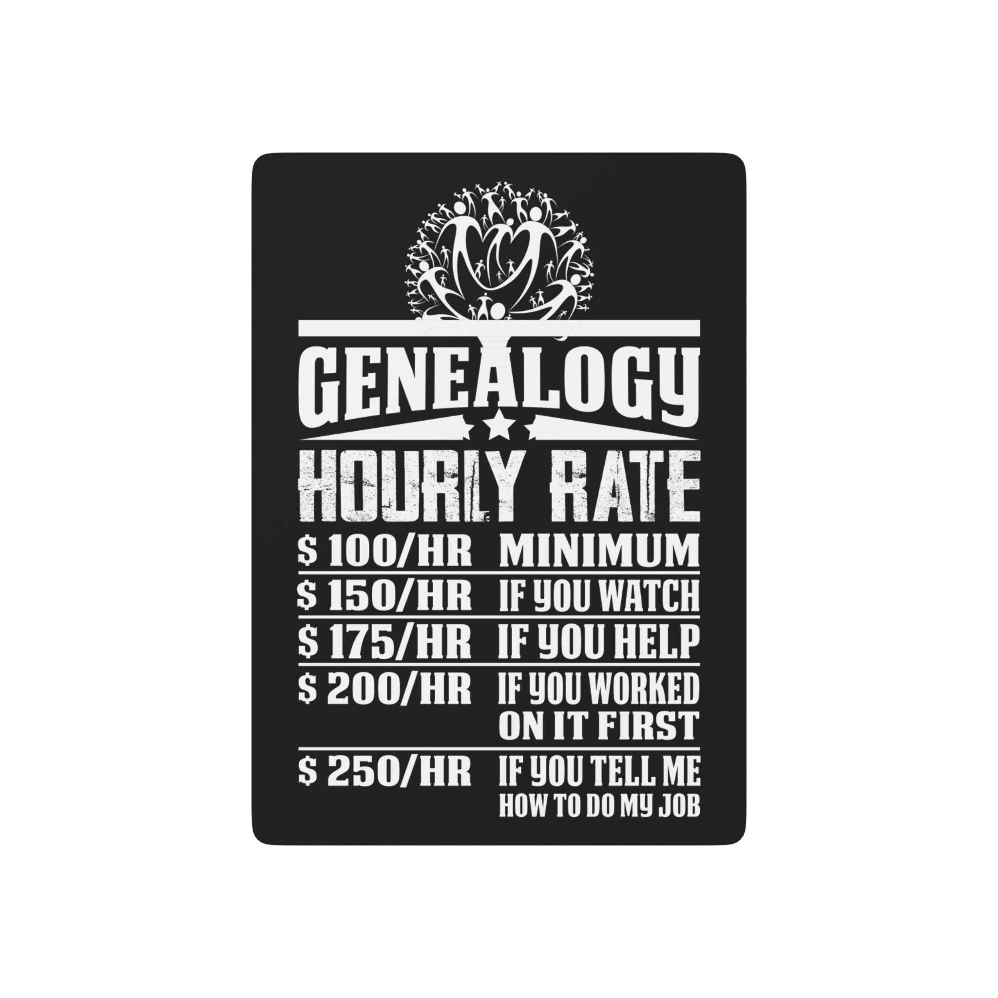 Genealogy Hourly Rate Playing Cards in 2.5" x 3.5" by Genealogy Keepsakes