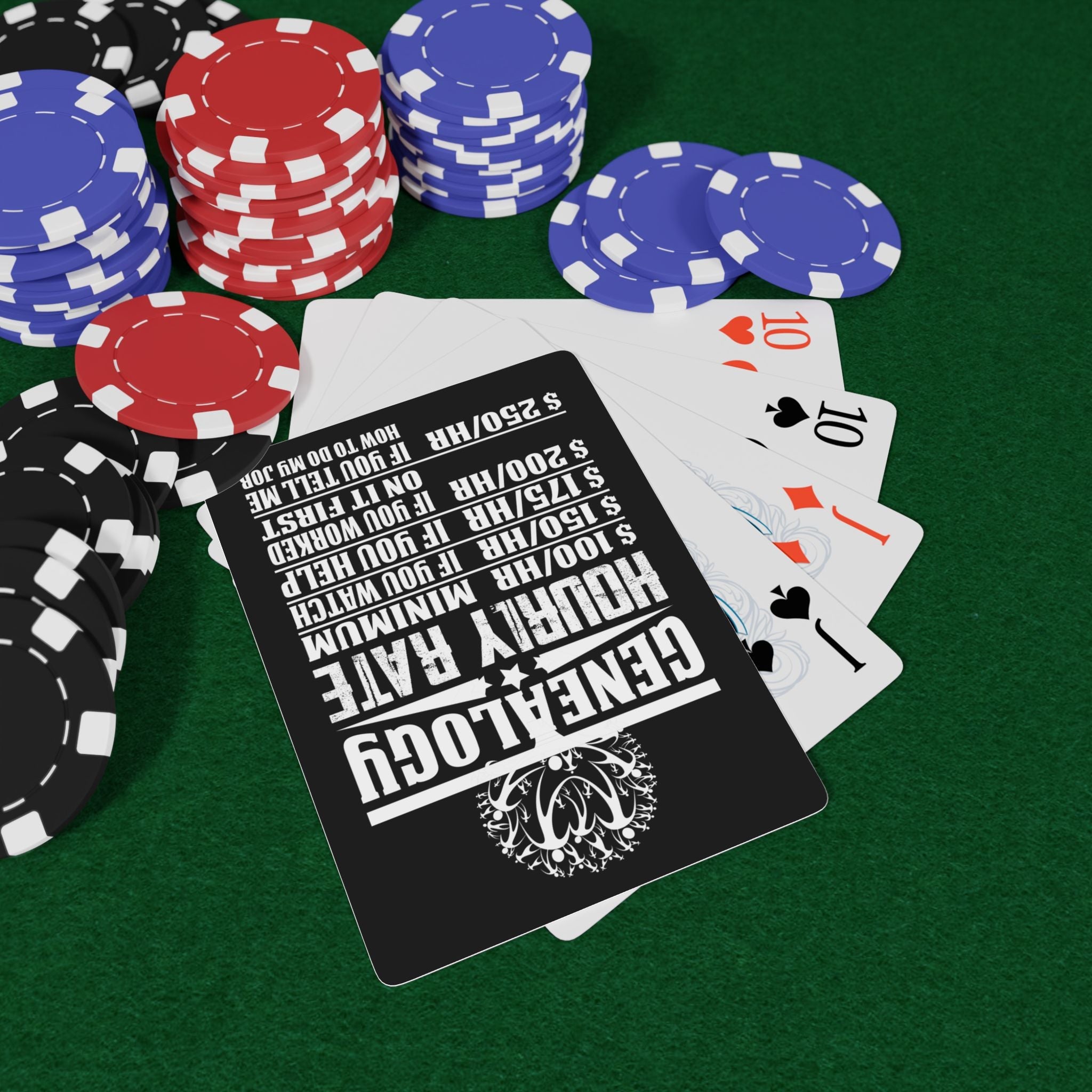 Genealogy Hourly Rate Playing Cards in 2.5" x 3.5" by Genealogy Keepsakes