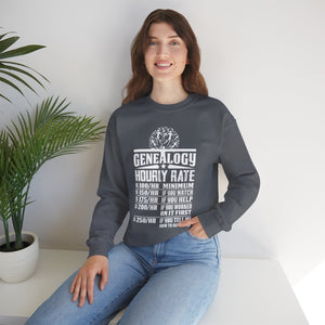 Genealogy Hourly Rate Sweatshirt in Light Pink by Genealogy Keepsakes