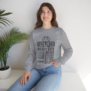 Genealogy Hourly Rate Sweatshirt in Light Pink by Genealogy Keepsakes