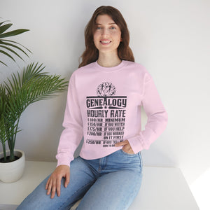 Genealogy Hourly Rate Sweatshirt in Light Pink by Genealogy Keepsakes