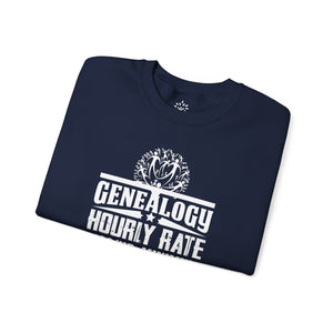 Genealogy Hourly Rate Sweatshirt in Light Pink by Genealogy Keepsakes