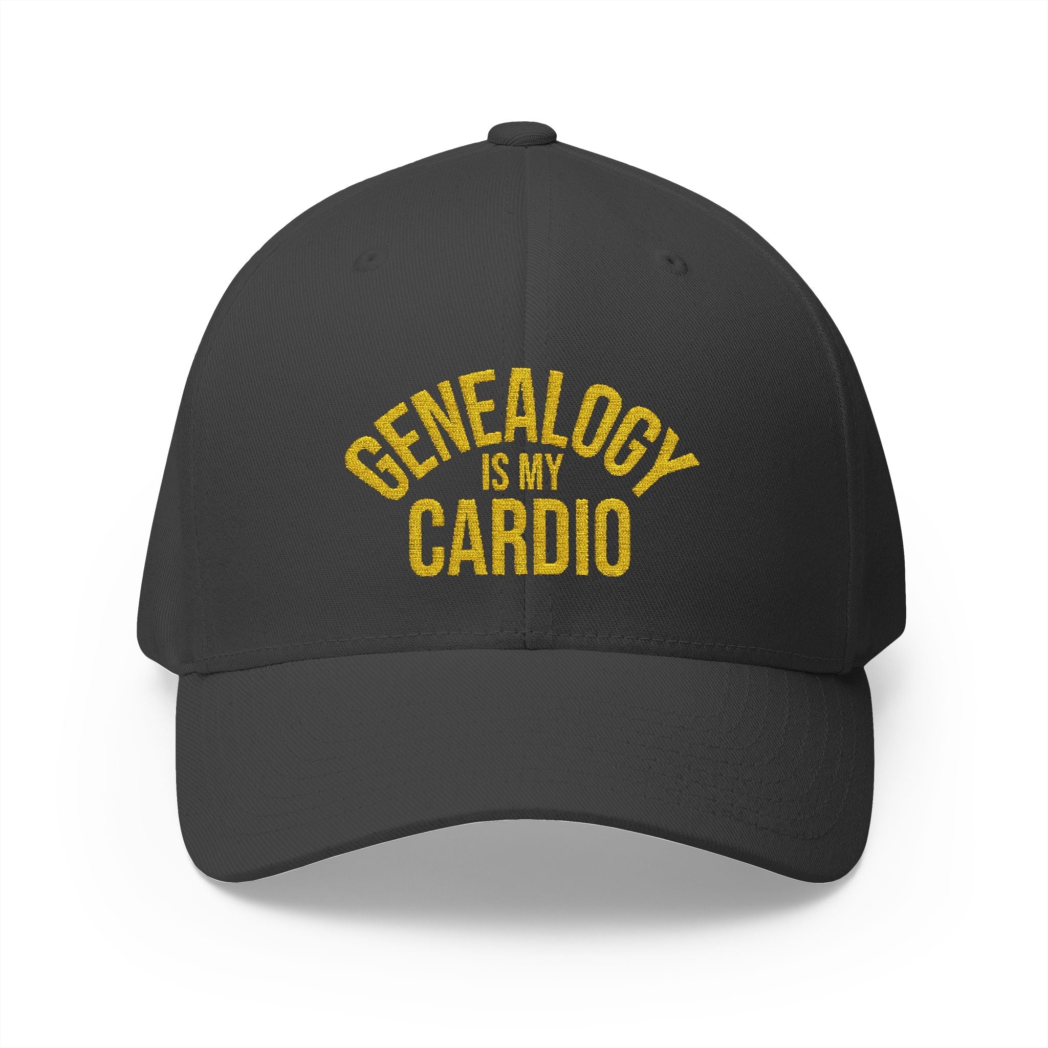Genealogy Is My Cardio Embroidered Cap in Dark Grey by Genealogy Keepsakes