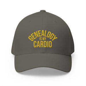Genealogy Is My Cardio Embroidered Cap in Olive by Genealogy Keepsakes
