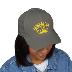 Genealogy Is My Cardio Embroidered Cap in Olive by Genealogy Keepsakes