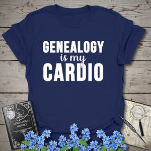 Genealogy Is My Cardio T-Shirt - Genealogy Keepsakes Custom Genealogy Gift - Navy S