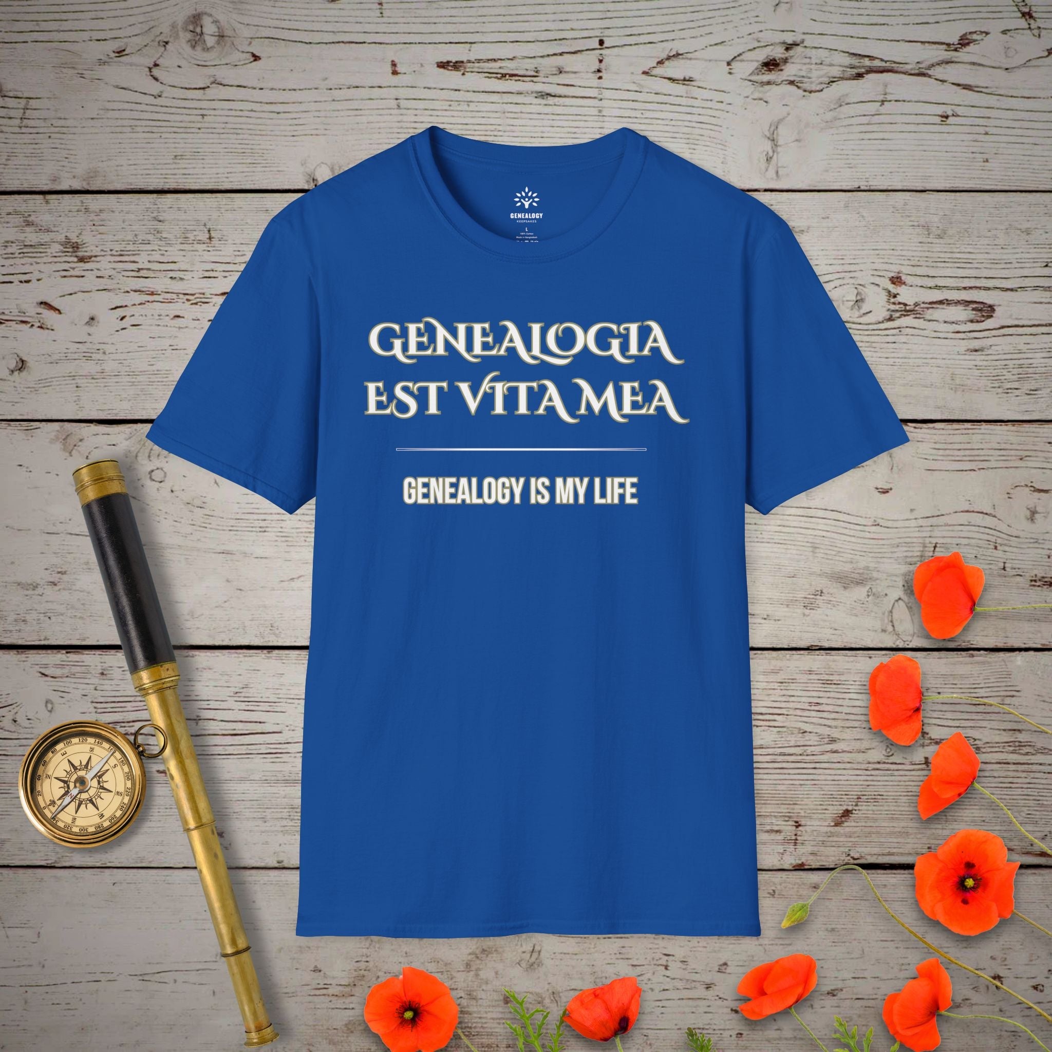 Genealogy Is My Life T-Shirt in Royal by Genealogy Keepsakes