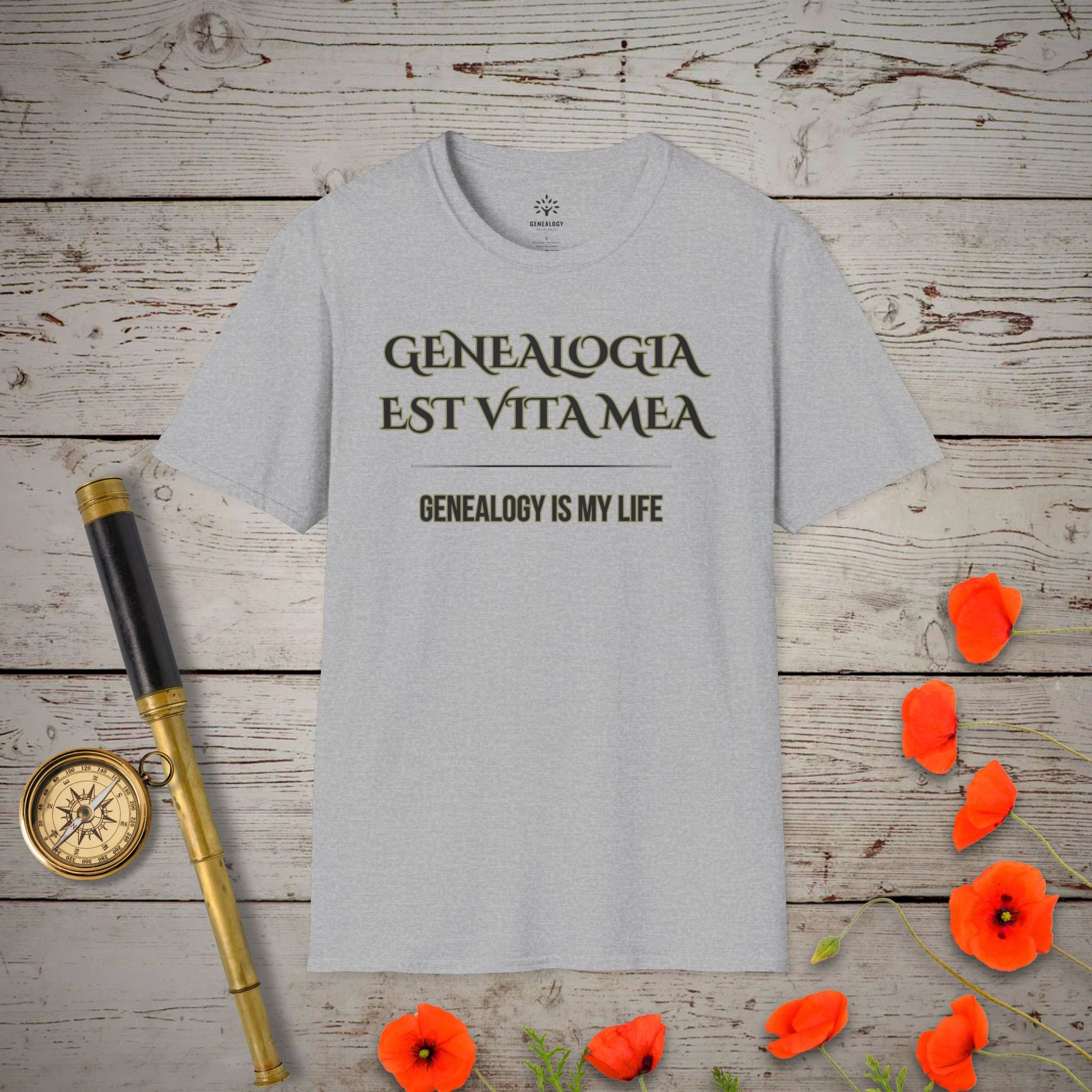 Genealogy Is My Life T-Shirt in Sport Grey by Genealogy Keepsakes