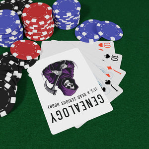 Genealogy It's A Dead Serious Hobby Playing Cards in 2.5" x 3.5" by Genealogy Keepsakes