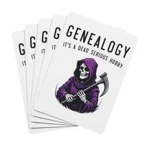 Genealogy It's A Dead Serious Hobby Playing Cards in 2.5" x 3.5" by Genealogy Keepsakes