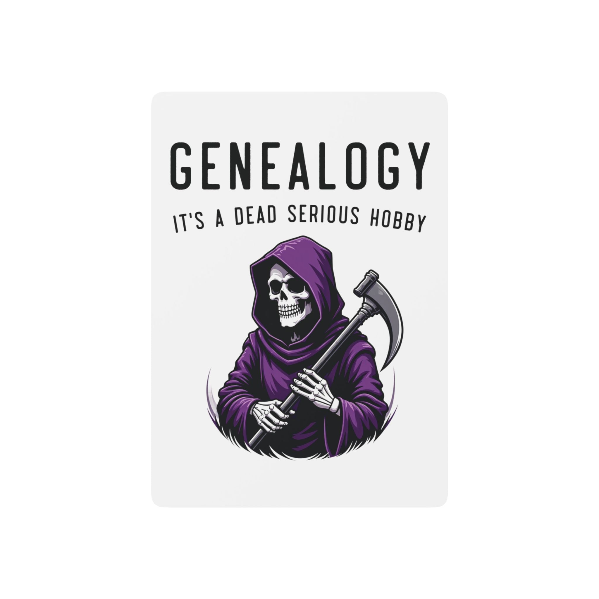 Genealogy It's A Dead Serious Hobby Playing Cards in 2.5" x 3.5" by Genealogy Keepsakes