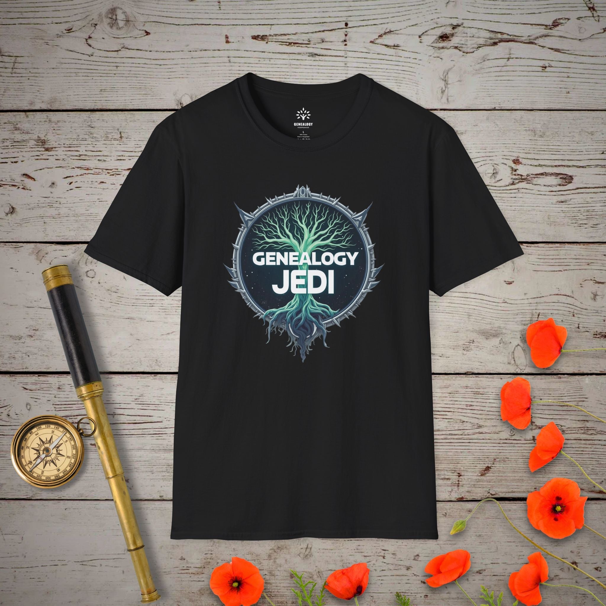 Genealogy Jedi T-Shirt in Black by Genealogy Keepsakes