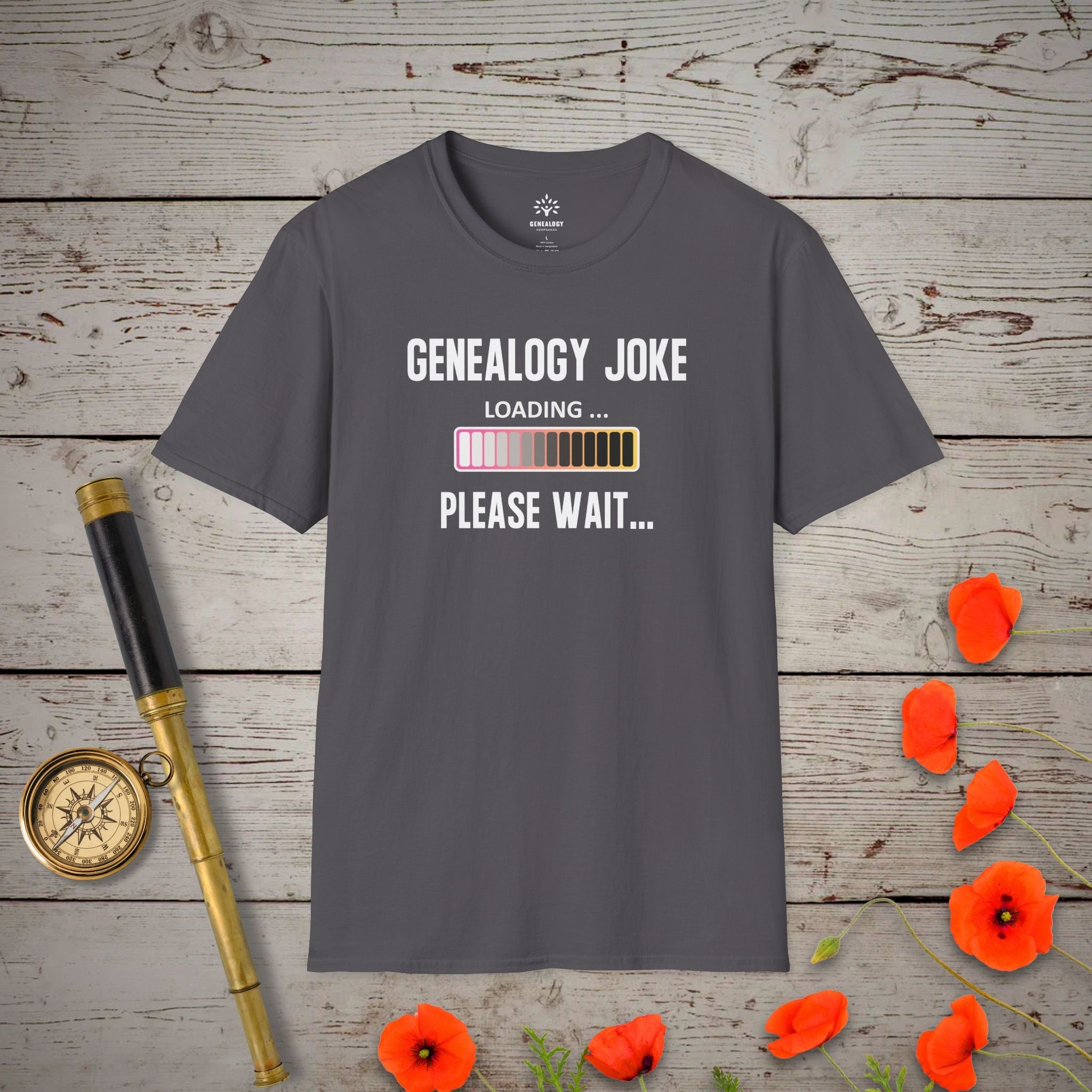 Genealogy Joke T-Shirt in Charcoal by Genealogy Keepsakes