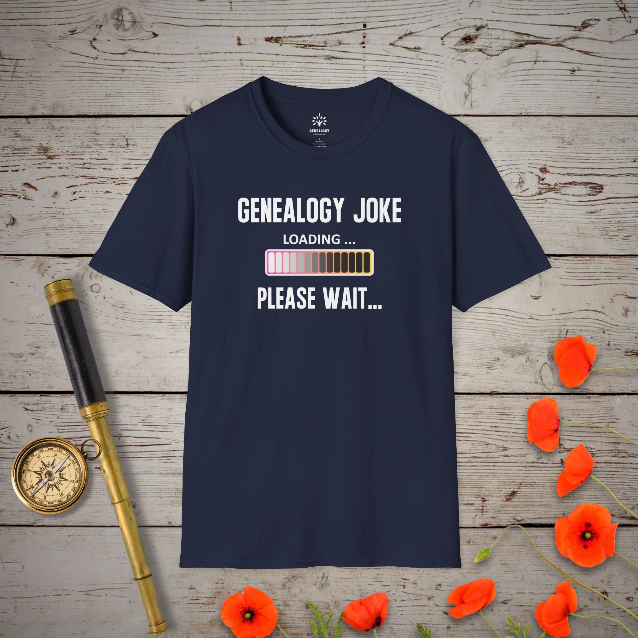 Genealogy Joke T-Shirt in Navy by Genealogy Keepsakes