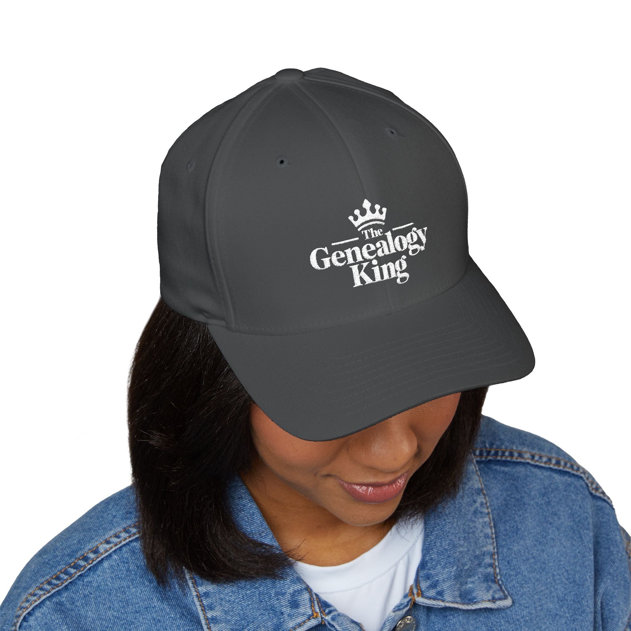 Genealogy King Embroidered Cap in Dark Grey by Genealogy Keepsakes