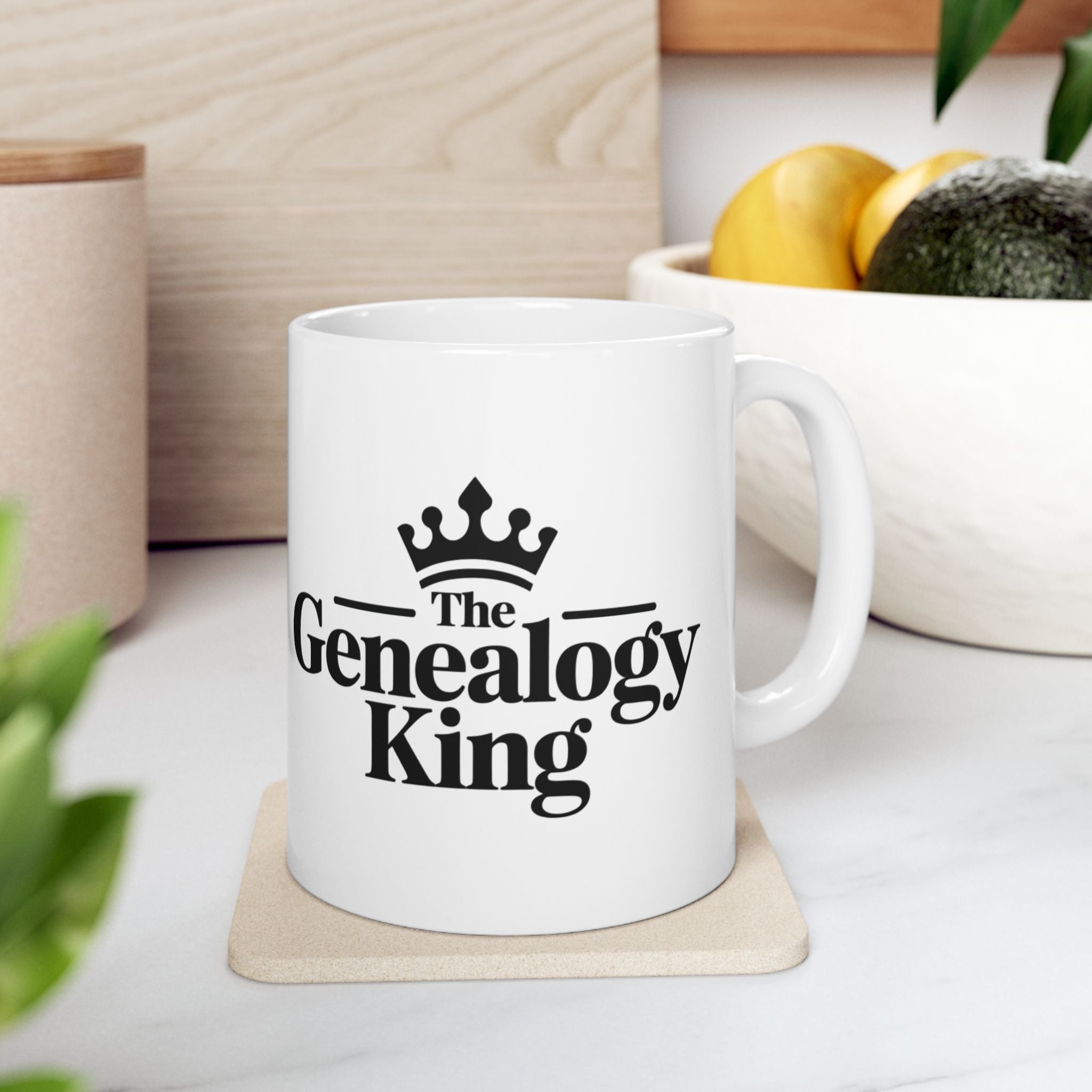 Genealogy King Mug (11oz|15oz) in 11oz by Genealogy Keepsakes