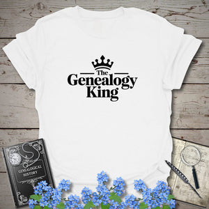 Genealogy King T-Shirt in White by Genealogy Keepsakes