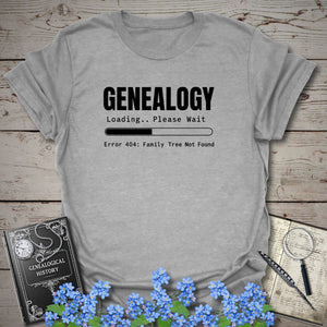 Genealogy Loading - Error 404 T-Shirt in Sport Grey by Genealogy Keepsakes