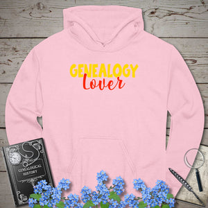Genealogy Lover Hoodie in Light Pink by Genealogy Keepsakes