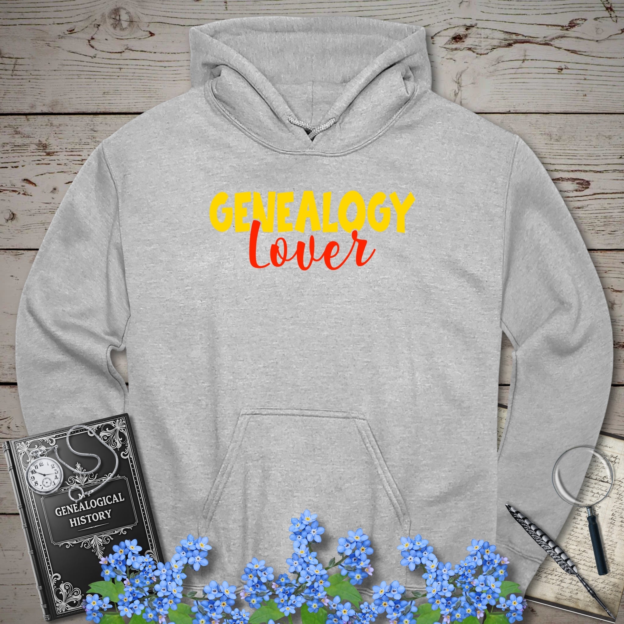Genealogy Lover Hoodie in Sport Grey by Genealogy Keepsakes