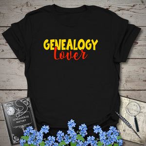 Genealogy Lover T-Shirt in Black by Genealogy Keepsakes
