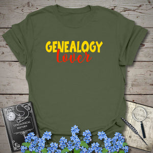 Genealogy Lover T-Shirt in Military Green by Genealogy Keepsakes