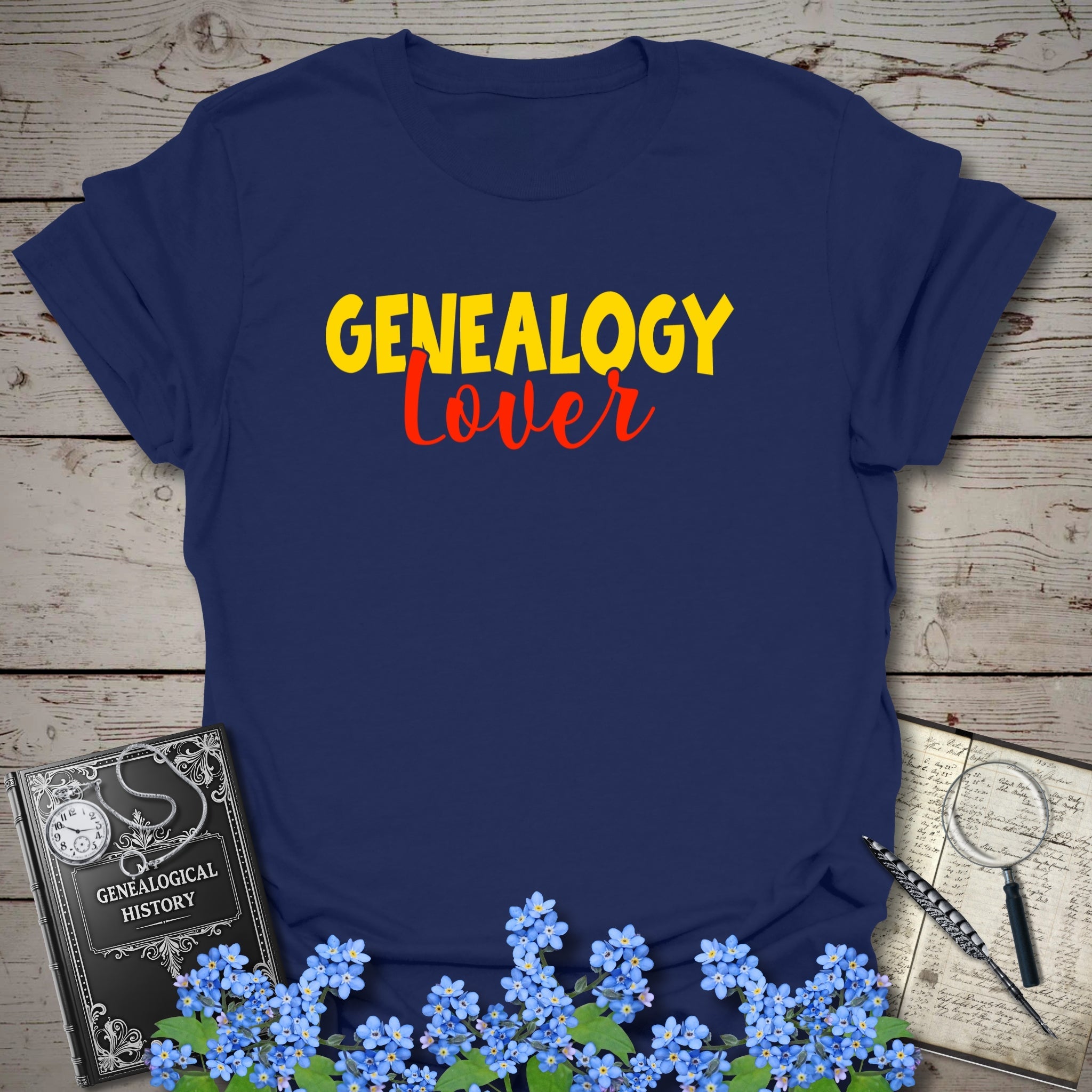 Genealogy Lover T-Shirt in Navy by Genealogy Keepsakes