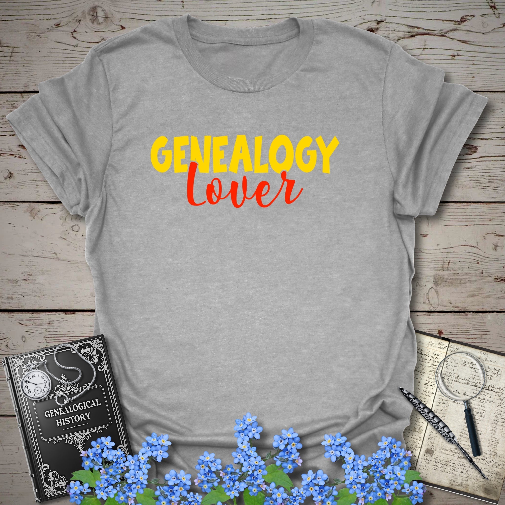 Genealogy Lover T-Shirt in Sport Grey by Genealogy Keepsakes