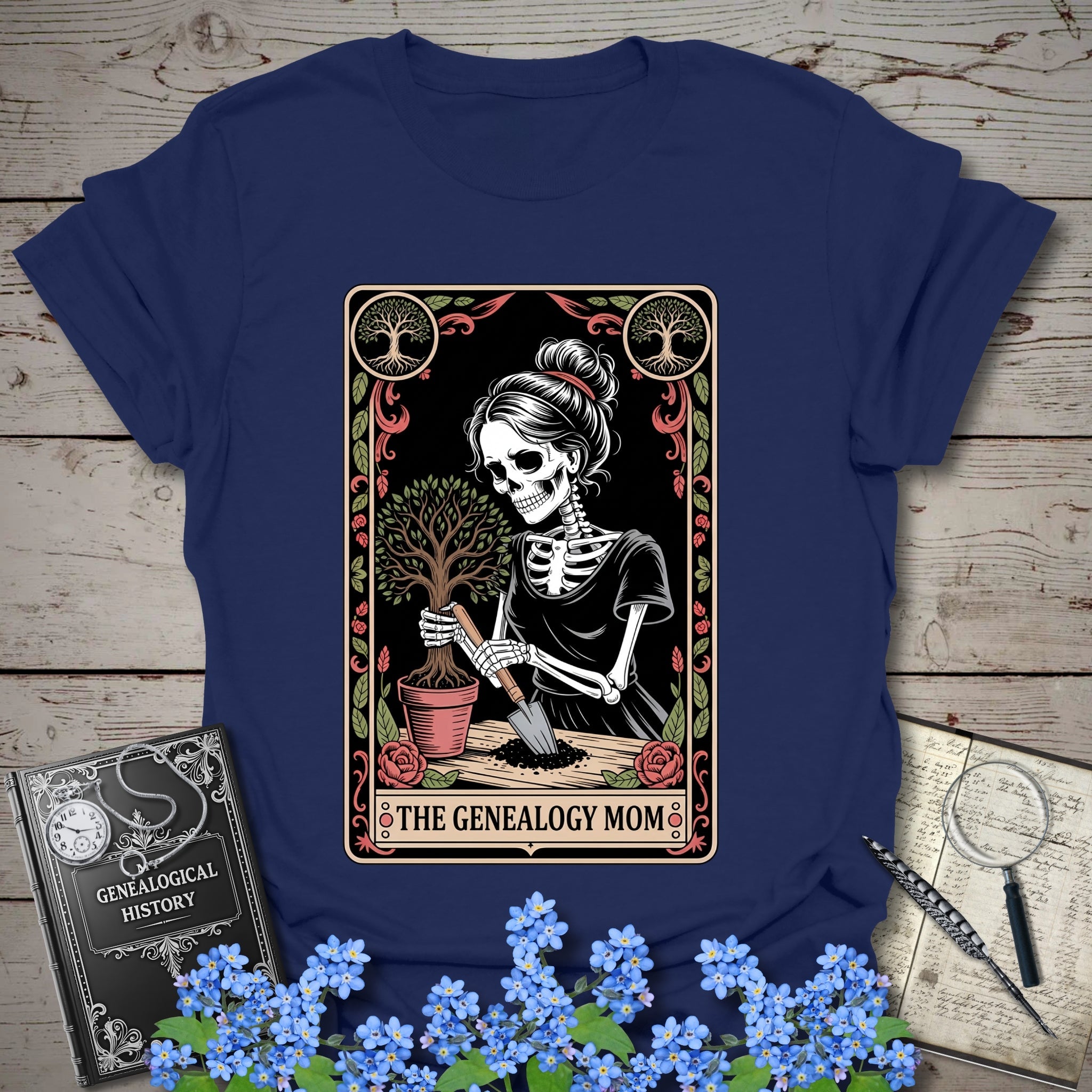 Genealogy Mom T-Shirt in Navy by Genealogy Keepsakes