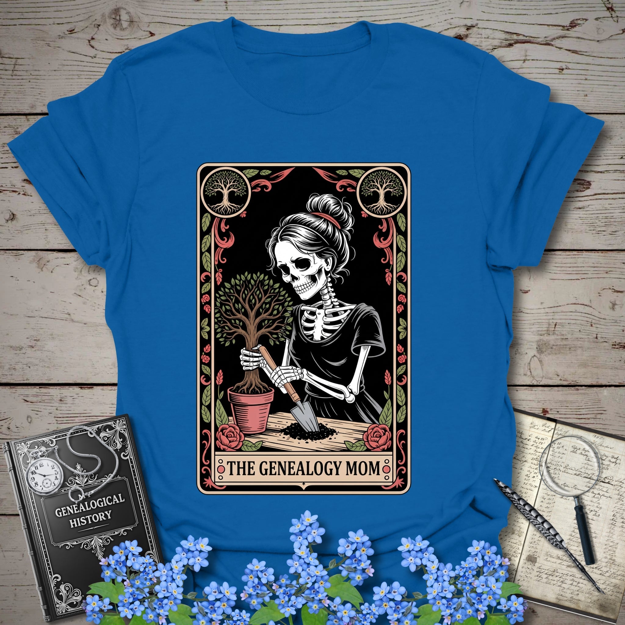 Genealogy Mom T-Shirt in Royal by Genealogy Keepsakes