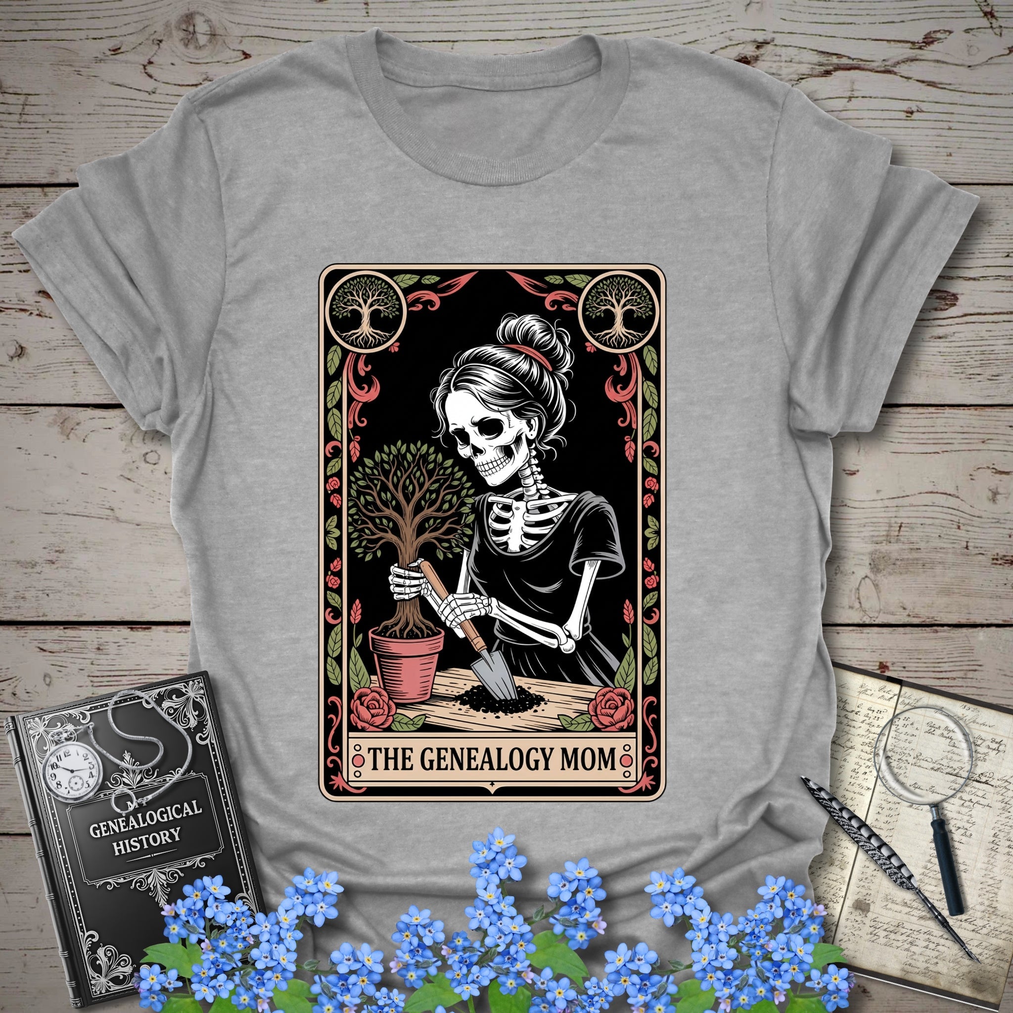 Genealogy Mom T-Shirt in Sport Grey by Genealogy Keepsakes