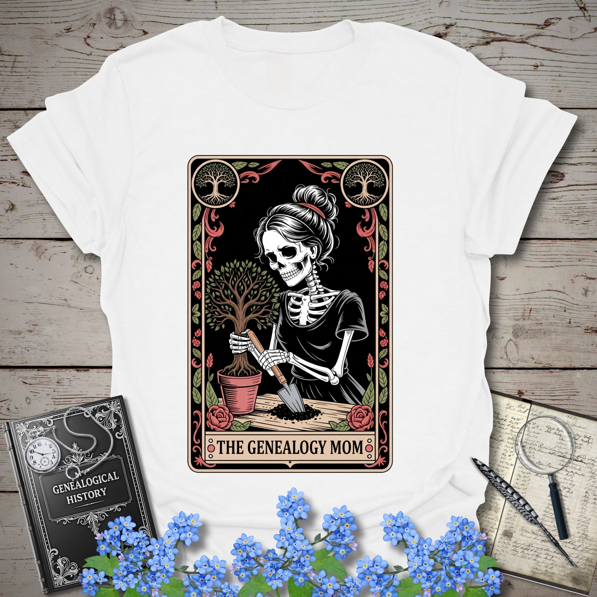 Genealogy Mom T-Shirt in White by Genealogy Keepsakes