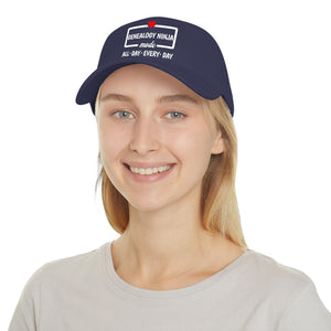 Genealogy Ninja Mode — "All • Day • Every • Day" Baseball Cap in by Genealogy Keepsakes