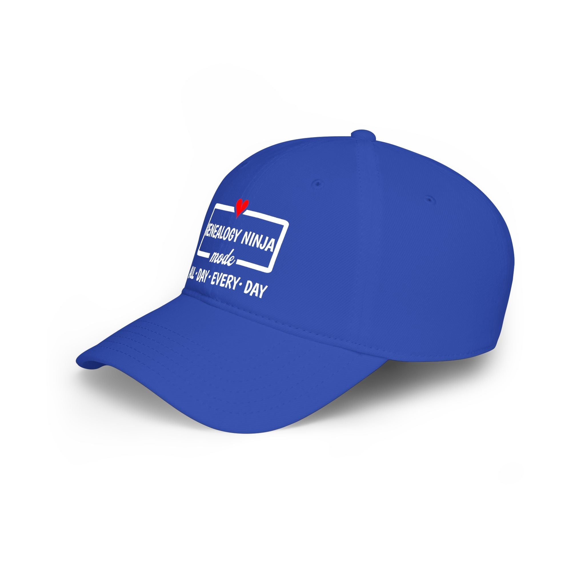Genealogy Ninja Mode — "All • Day • Every • Day" Baseball Cap in by Genealogy Keepsakes