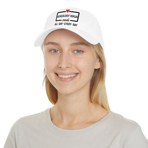 Genealogy Ninja Mode — "All • Day • Every • Day" Baseball Cap in by Genealogy Keepsakes