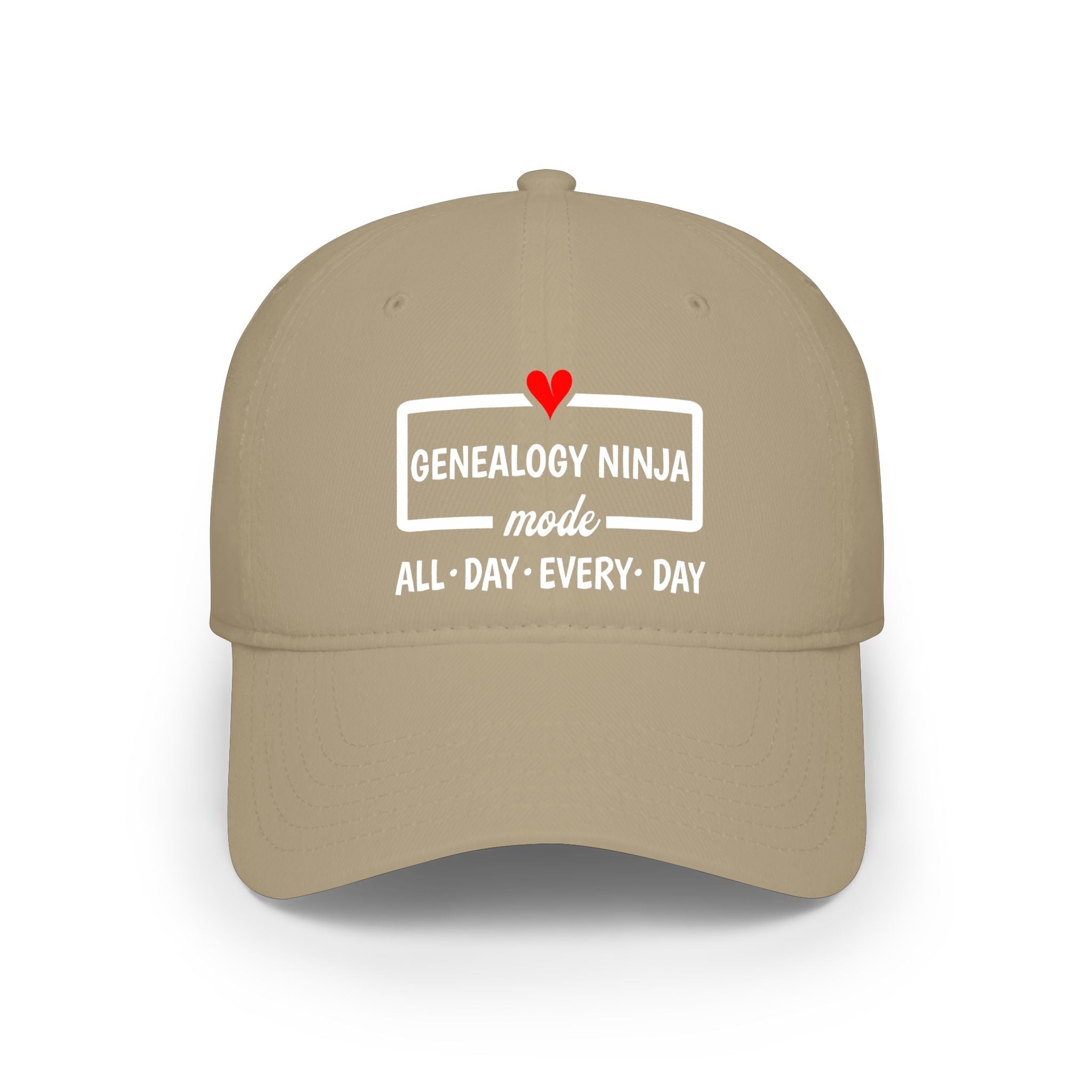 Genealogy Ninja Mode — "All • Day • Every • Day" Baseball Cap in One size by Genealogy Keepsakes