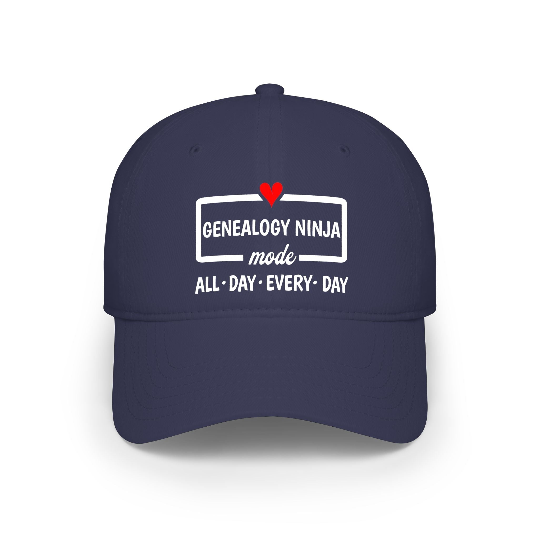 Genealogy Ninja Mode — "All • Day • Every • Day" Baseball Cap in One size by Genealogy Keepsakes
