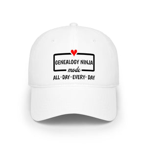 Genealogy Ninja Mode — "All • Day • Every • Day" Baseball Cap in One size by Genealogy Keepsakes
