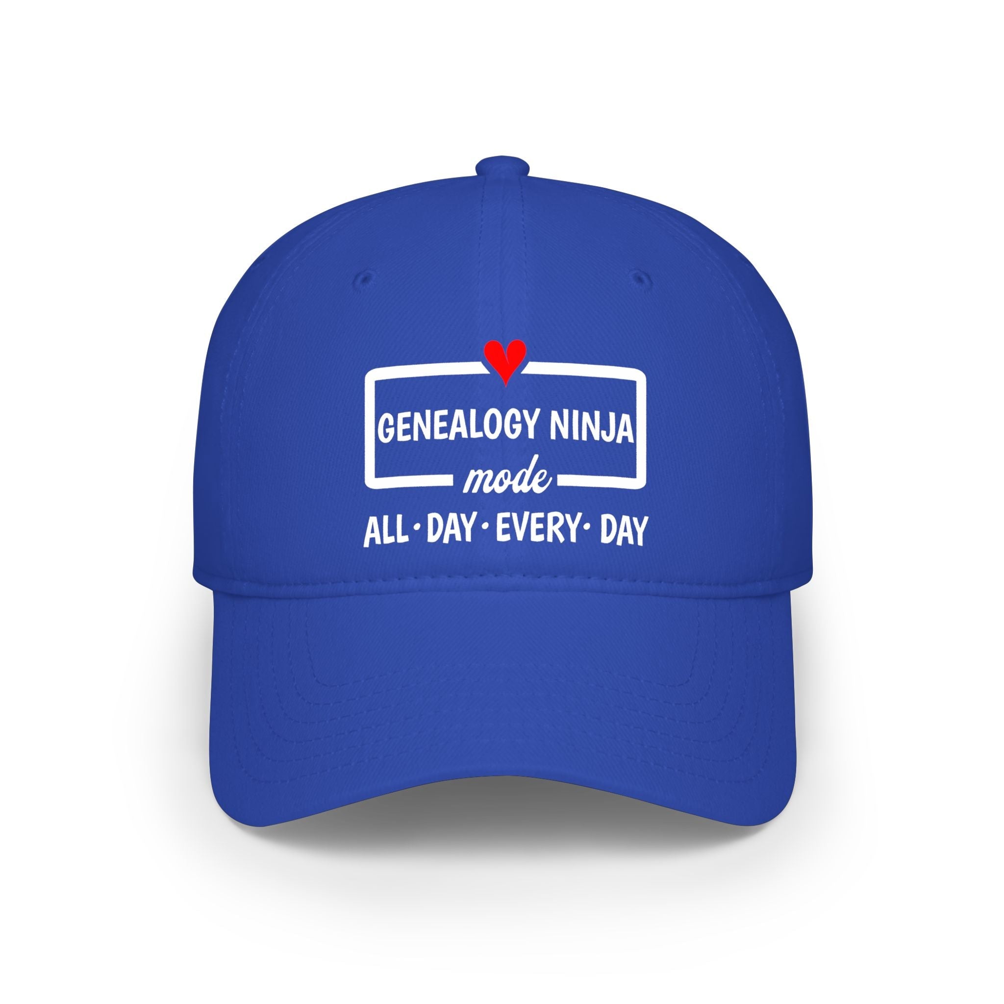 Genealogy Ninja Mode — "All • Day • Every • Day" Baseball Cap in One size by Genealogy Keepsakes