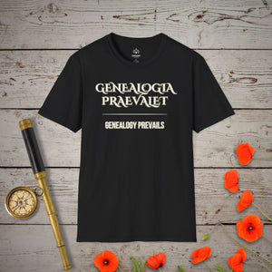 Genealogy Prevails T-Shirt in Black by Genealogy Keepsakes