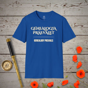 Genealogy Prevails T-Shirt in Royal by Genealogy Keepsakes