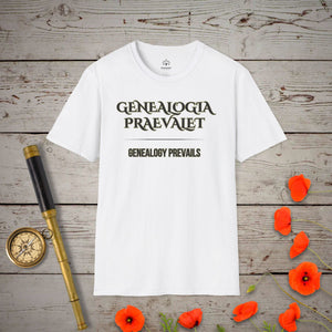 Genealogy Prevails T-Shirt in White by Genealogy Keepsakes