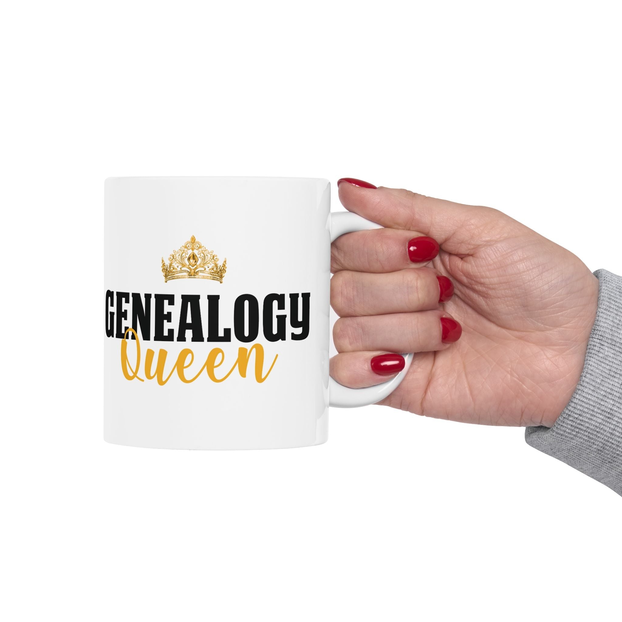 Genealogy Queen Ceramic Mug (11oz | 15oz) in 15oz by Genealogy Keepsakes