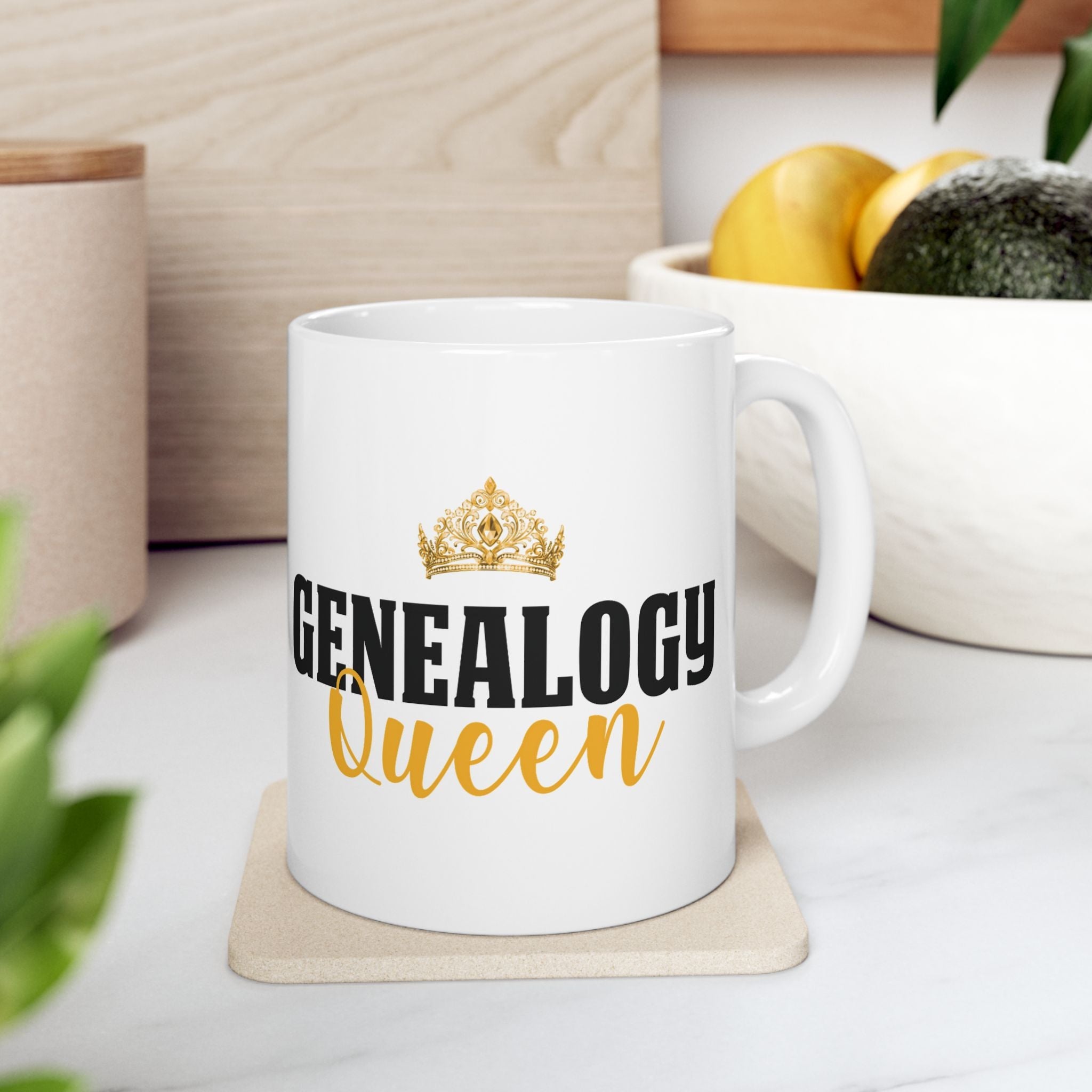 Genealogy Queen Ceramic Mug (11oz | 15oz) in 15oz by Genealogy Keepsakes