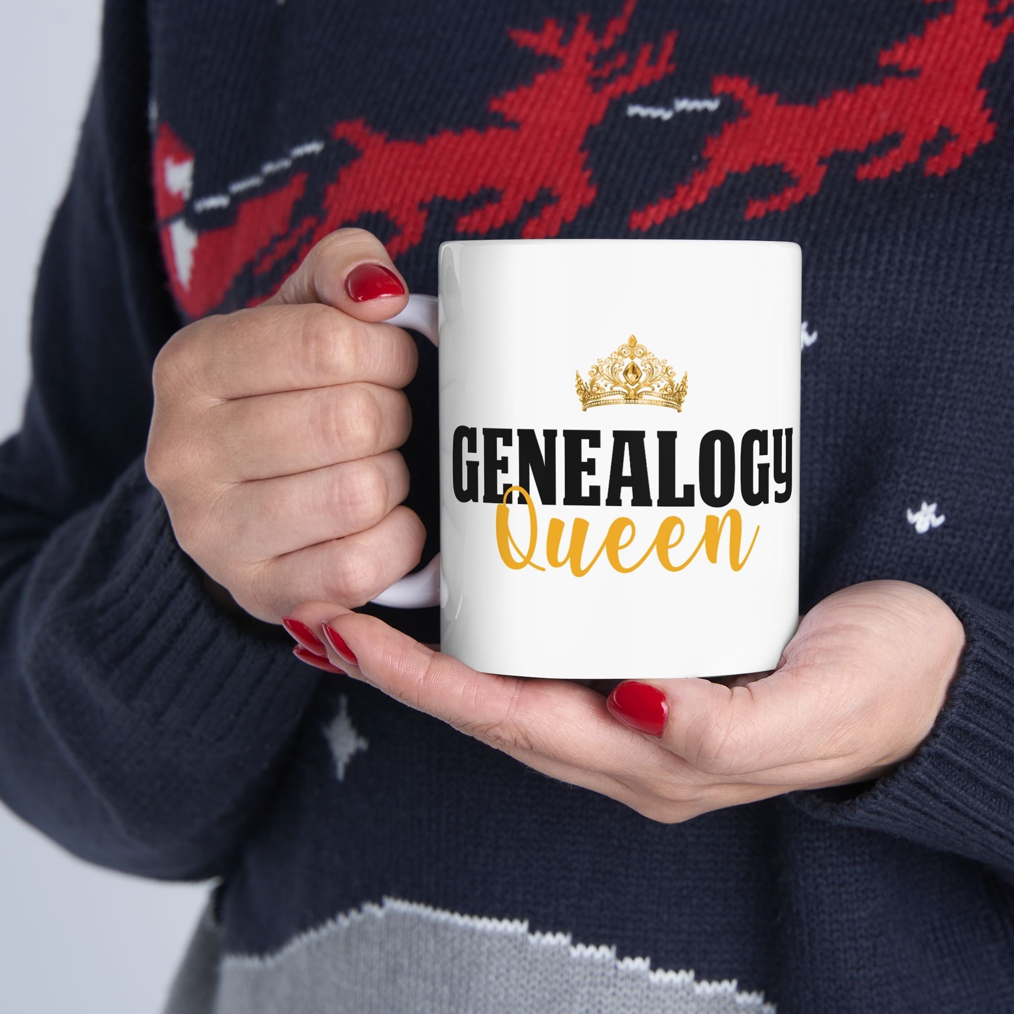 Genealogy Queen Ceramic Mug (11oz | 15oz) in 15oz by Genealogy Keepsakes