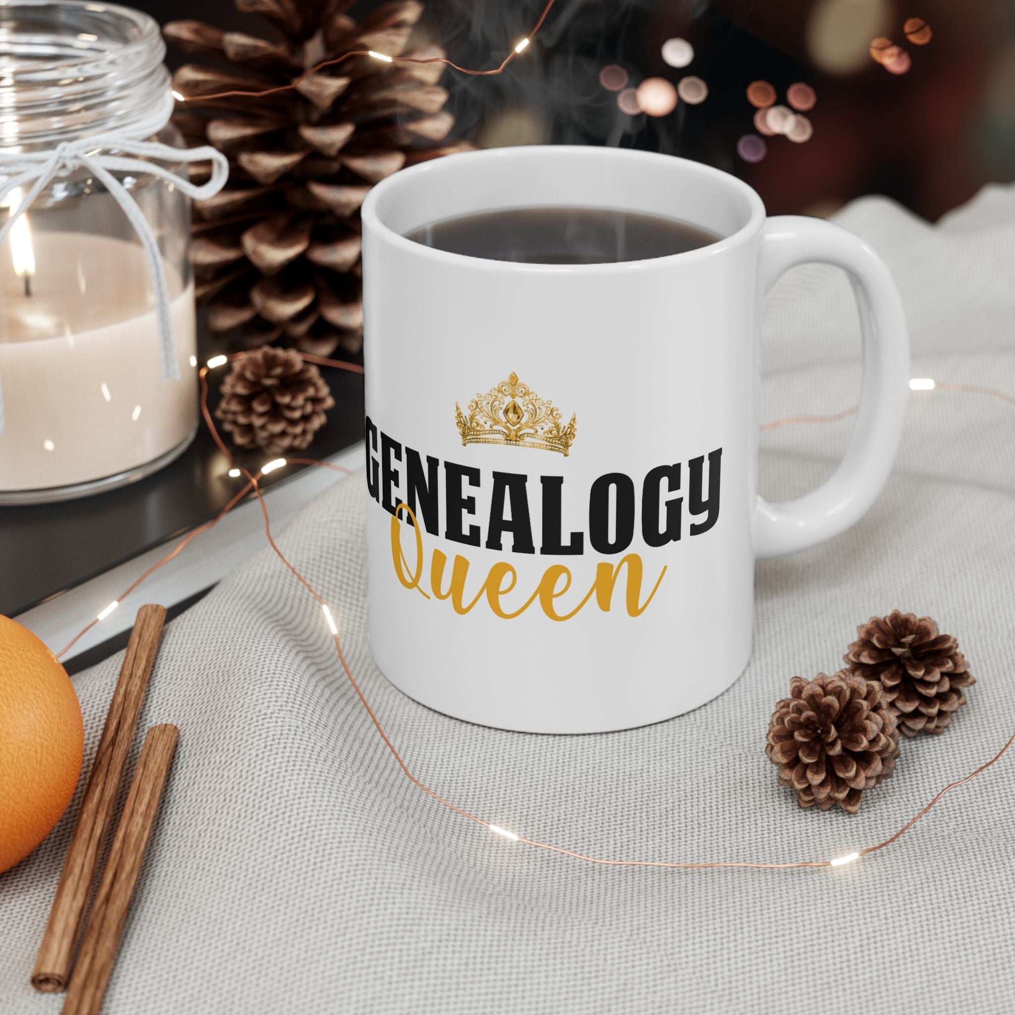 Genealogy Queen Ceramic Mug (11oz | 15oz) in 15oz by Genealogy Keepsakes