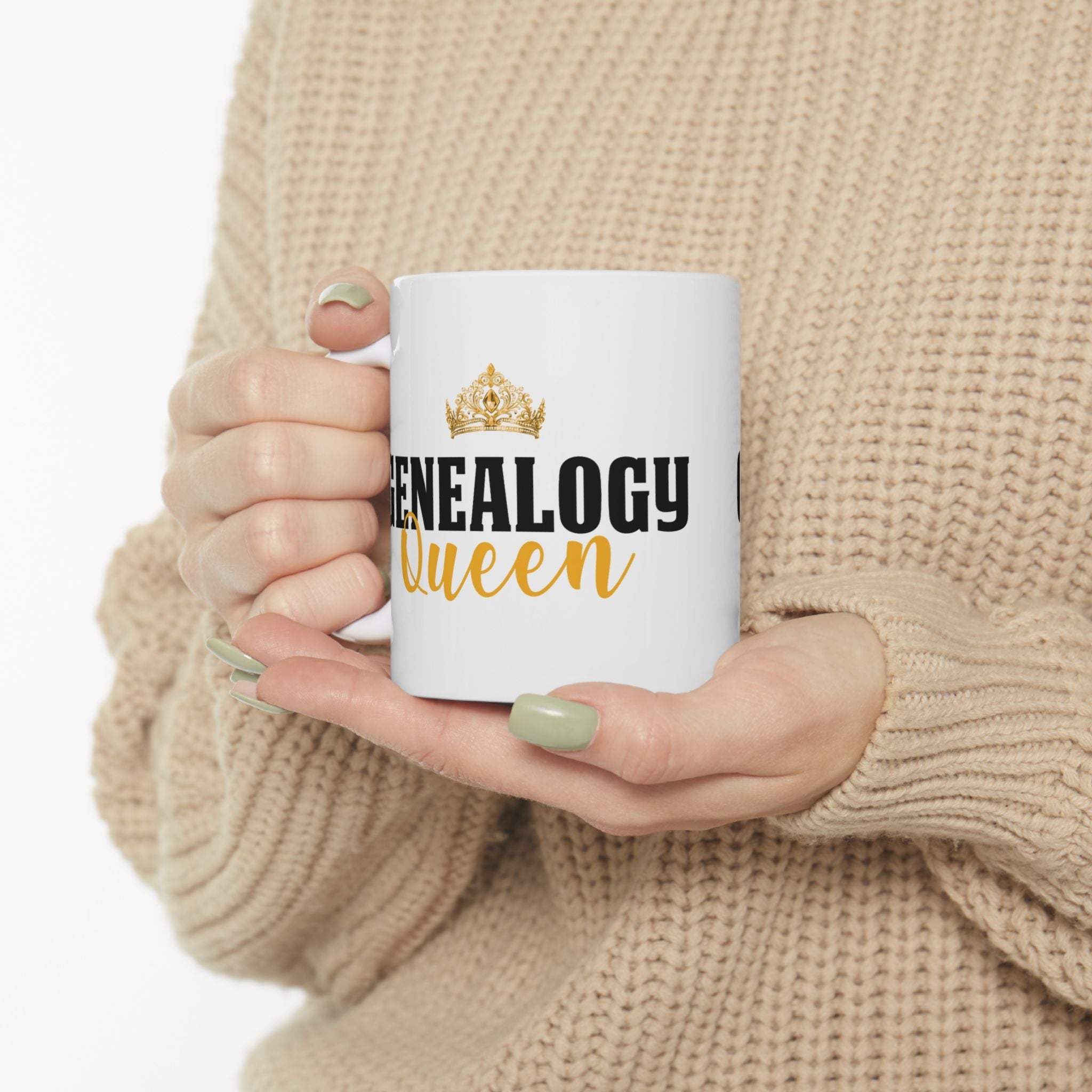 Genealogy Queen Ceramic Mug (11oz | 15oz) in 15oz by Genealogy Keepsakes