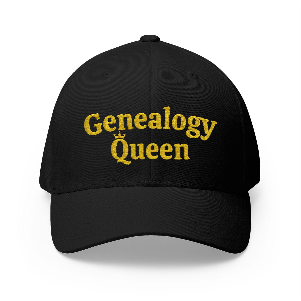 Genealogy Queen Embroidered Cap - Genealogy Keepsakes Custom Genealogy Gift - Black S/M