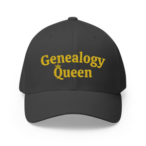 Genealogy Queen Embroidered Cap in Dark Grey by Genealogy Keepsakes